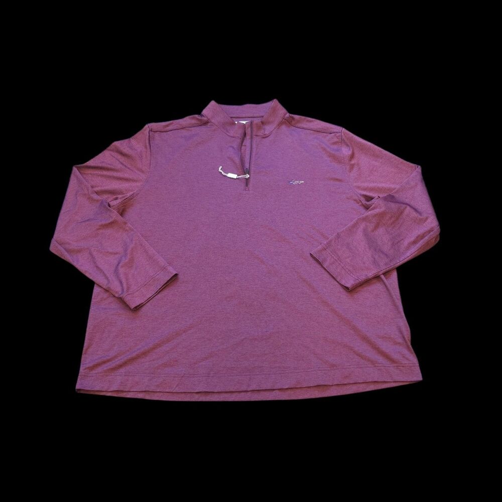 Greg Norman XXL Wine Golf Shirt 1/4 Zip Long Sleeve Lightweight Stretch NWOT